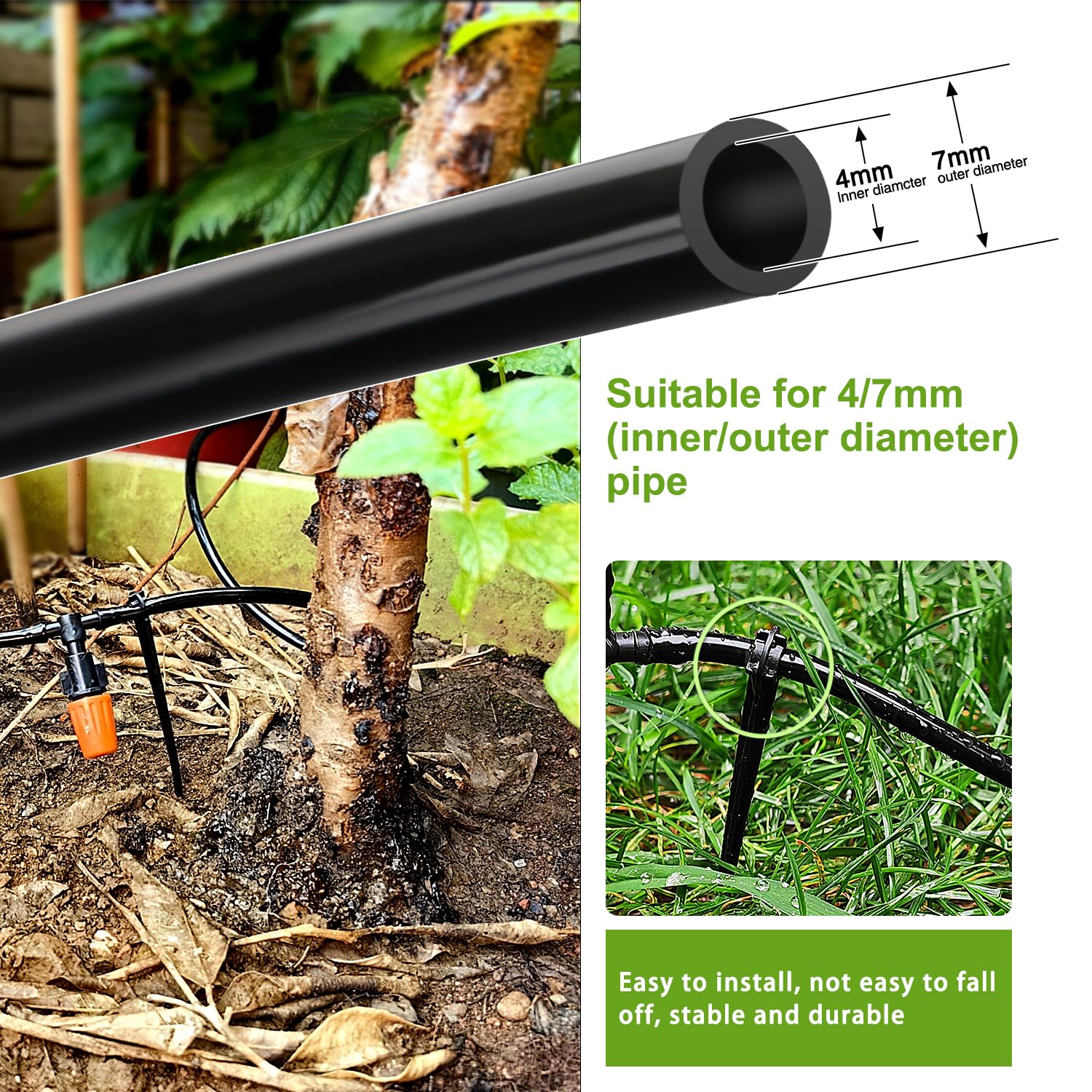 Petluno 100 Pieces Irrigation Dripper Stakes, Dripper Support for Irrigation, for 4/7 mm Hose, Vegetable V1259-DP01-A-1650