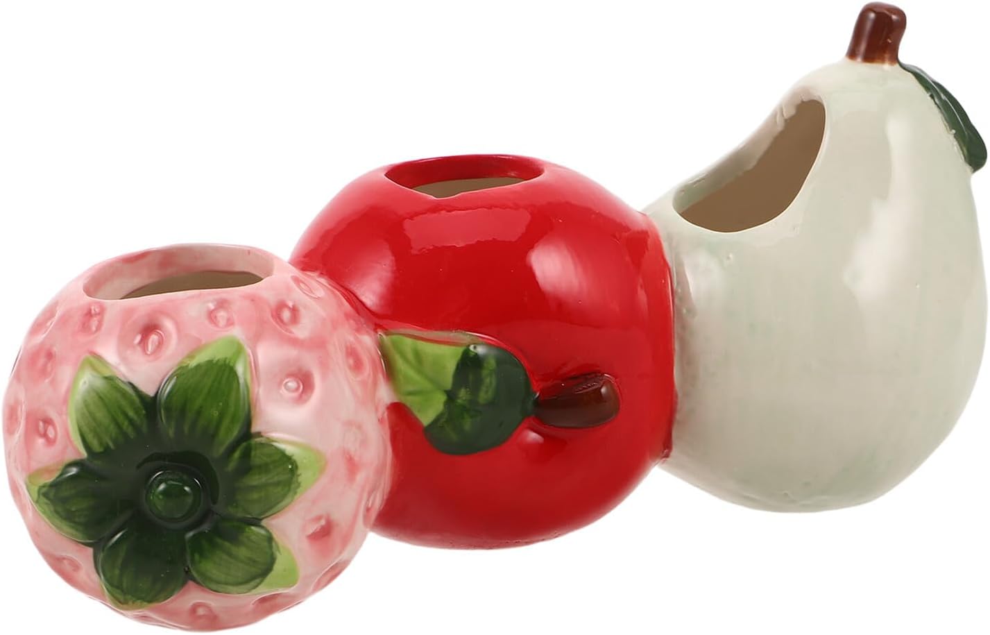 Petluno Ceramic Vase in Strawberry Shape Sturdy Durable Flower Pot for Hydroponic Cuttings Decorative Fruit V1259-DP01-A-1651