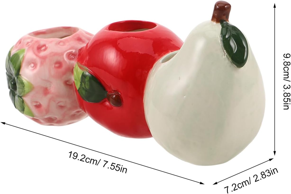 Petluno Ceramic Vase in Strawberry Shape Sturdy Durable Flower Pot for Hydroponic Cuttings Decorative Fruit V1259-DP01-A-1651
