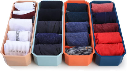 4 pieces of sock and underwear storage boxes, wardrobe organizer, drawer divider for home V1259-DP01-A-1663