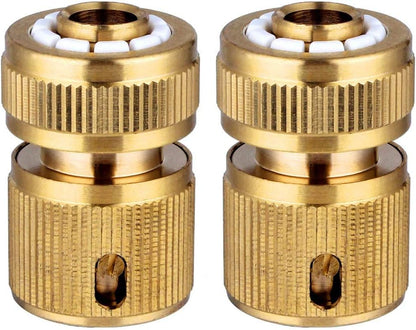 CT 2 st Brass Hose Connector Hose End Quick Coupling 1/2" Hose Pipe for Gardening, Watering, Car Washing V1259-DP01-A-1675