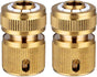 CT 2 st Brass Hose Connector Hose End Quick Coupling 1/2" Hose Pipe for Gardening, Watering, Car Washing V1259-DP01-A-1675