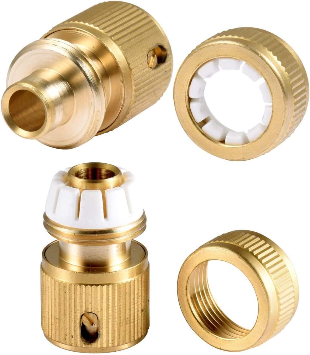 CT 2 st Brass Hose Connector Hose End Quick Coupling 1/2" Hose Pipe for Gardening, Watering, Car Washing V1259-DP01-A-1675