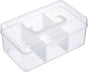 Petluno Clear Stackable Storage Box with Divider Tray, Plastic 3-Compartment Multi-functional Container for V1259-DP01-A-1679