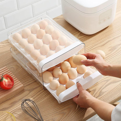 Petluno Egg Container for Fridge, 40 Grid/2 Tier Egg Holder, Fresh Egg Storage Box, Egg Tray and Egg Storage, V1259-DP01-A-1688