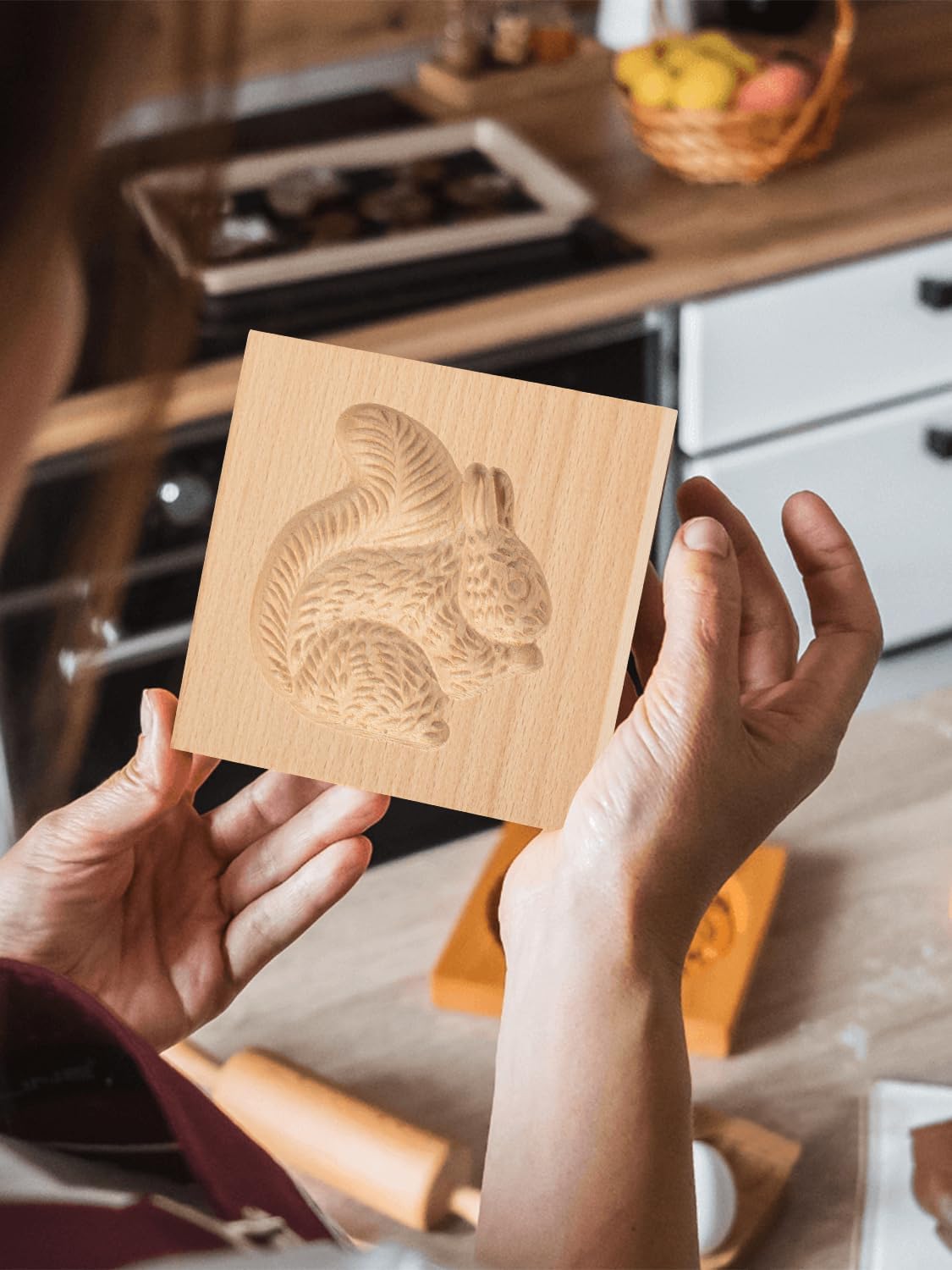 3D wooden cookie cutters for Halloween, Thanksgiving, Christmas, Easter, plunger cutters, squirrel V1259-DP01-A-1696