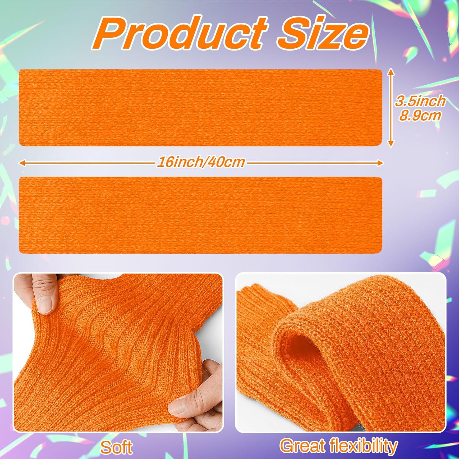 Petluno Elastic Neon Leg Warmers and Fingerless Gloves, 80s Set, Costume Accessory (Orange), Orange, One Size V1259-DP01-A-1711