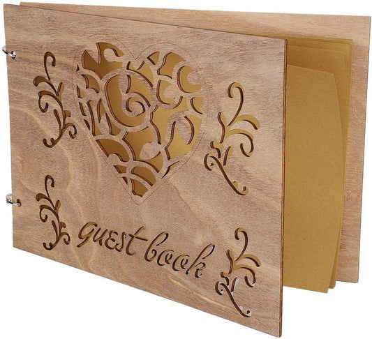 Houten Bruiloft Gastenboek Album Bericht Notebook voor Engagement Decoratie Evenement Feestartikelen V1259-DP01-A-1716