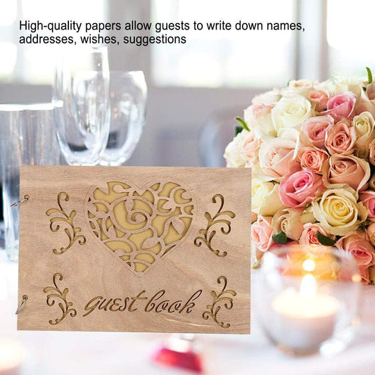 Houten Bruiloft Gastenboek Album Bericht Notebook voor Engagement Decoratie Evenement Feestartikelen V1259-DP01-A-1716