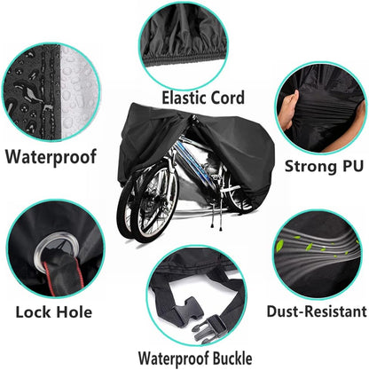 Bike covers for 2-3 e-bikes, rain, sun, UV, dustproof, waterproof, with lock hole, mountain and road V1259-DP01-A-1718