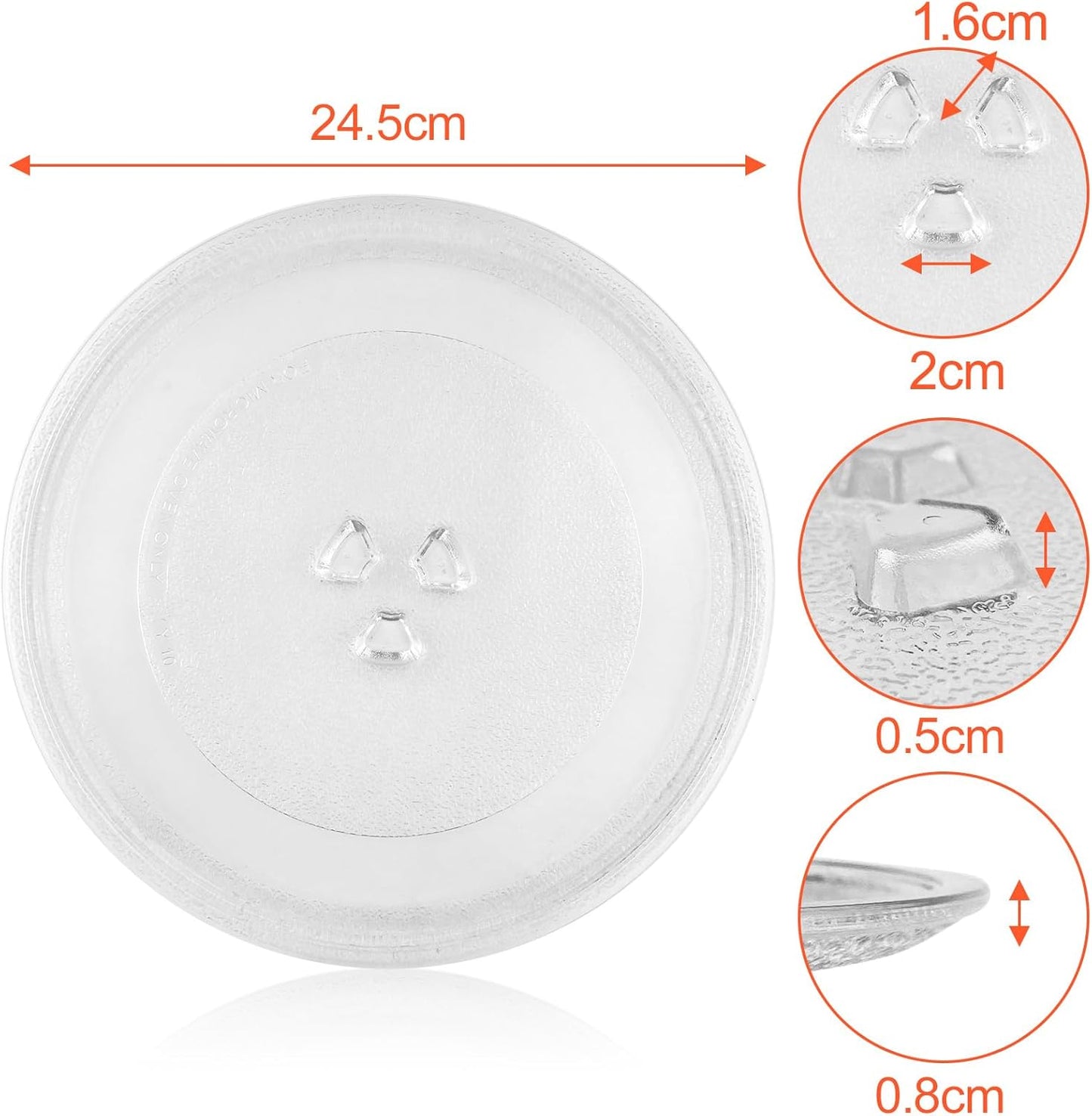Magnetron plate, glass, 24.5 cm, microwave plate, turntable, glass plate, microwave accessories, replacement V1259-DP01-A-1732