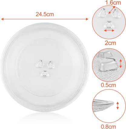 Magnetron plate, glass, 24.5 cm, microwave plate, turntable, glass plate, microwave accessories, replacement V1259-DP01-A-1732