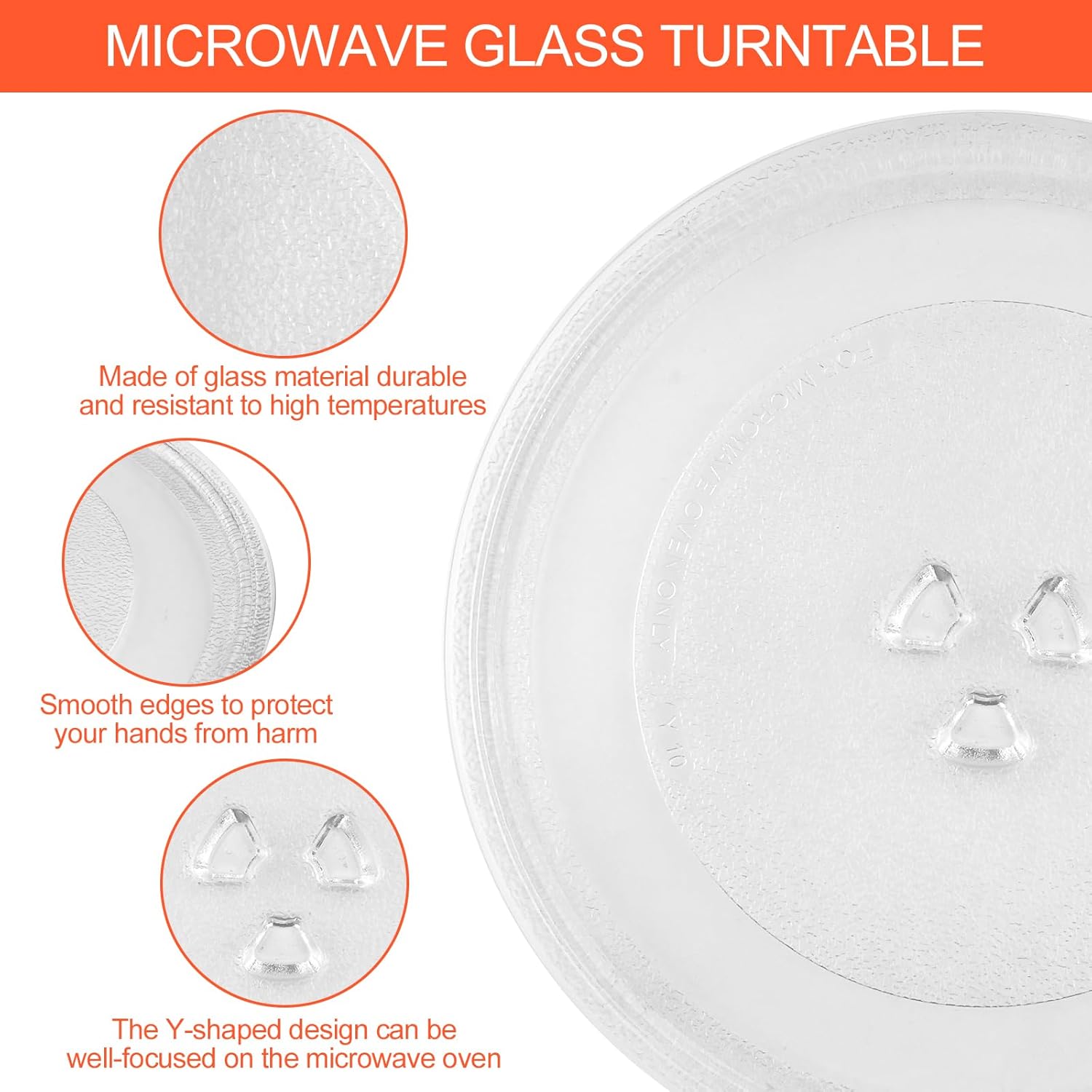 Magnetron plate, glass, 24.5 cm, microwave plate, turntable, glass plate, microwave accessories, replacement V1259-DP01-A-1732