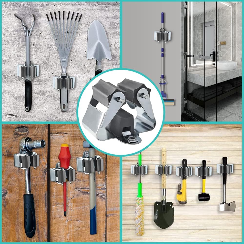Petluno Broom Holder - Tool Holder Broom Wall Mount System Multi Wall Holder Mounting System Garden Tools Set V1259-DP01-A-1738