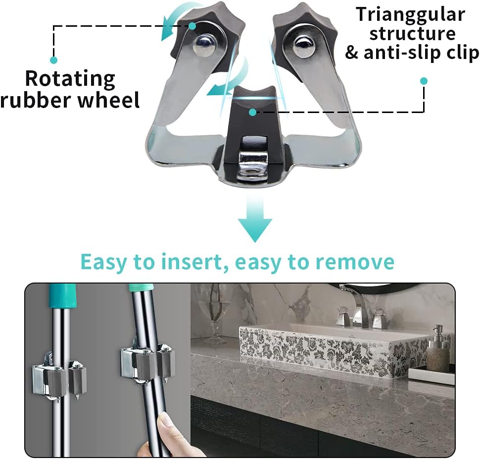 Petluno Broom Holder - Tool Holder Broom Wall Mount System Multi Wall Holder Mounting System Garden Tools Set V1259-DP01-A-1738