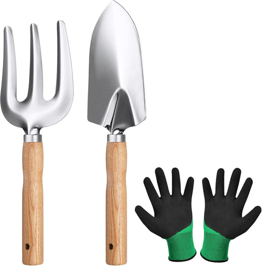 Petluno Garden Tool Set, 3-piece garden tool, stainless steel hand tools, gift set with ergonomic handles, V1259-DP01-A-1740