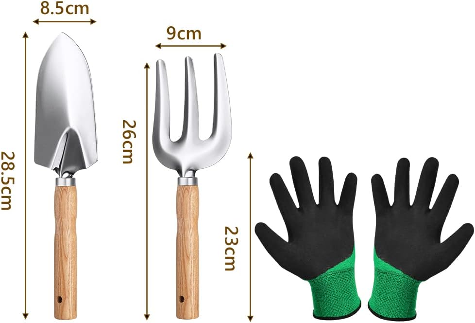 Petluno Garden Tool Set, 3-piece garden tool, stainless steel hand tools, gift set with ergonomic handles, V1259-DP01-A-1740