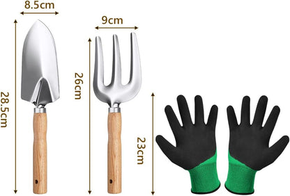 Petluno Garden Tool Set, 3-piece garden tool, stainless steel hand tools, gift set with ergonomic handles, V1259-DP01-A-1740