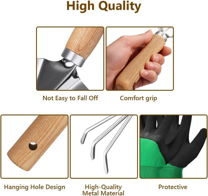 Petluno Garden Tool Set, 3-piece garden tool, stainless steel hand tools, gift set with ergonomic handles, V1259-DP01-A-1740