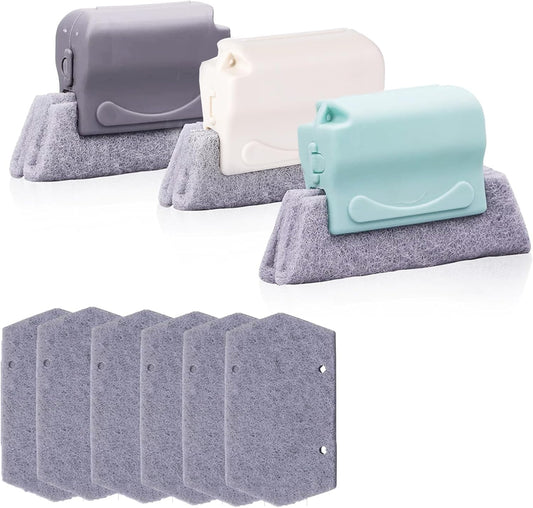 Cleaning brush with slot, 3 cleaning brushes and 6 replacement pads, kitchen cleaning set, for cleaning all V1259-DP01-A-1744