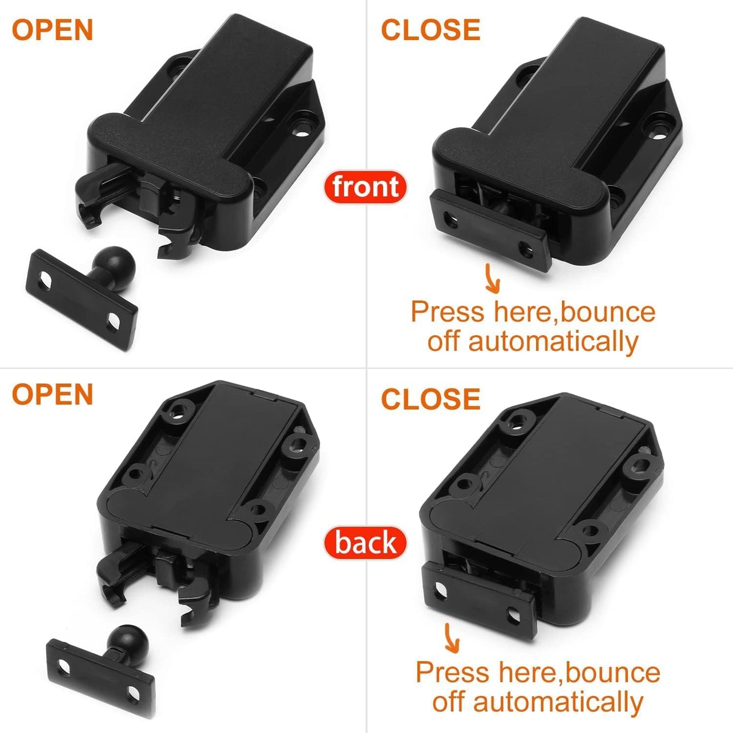 Goodchanceuk Push to Open Touch Release Catch, cabinet, doors, magnetic touch lock for drawer V1259-DP01-A-1750