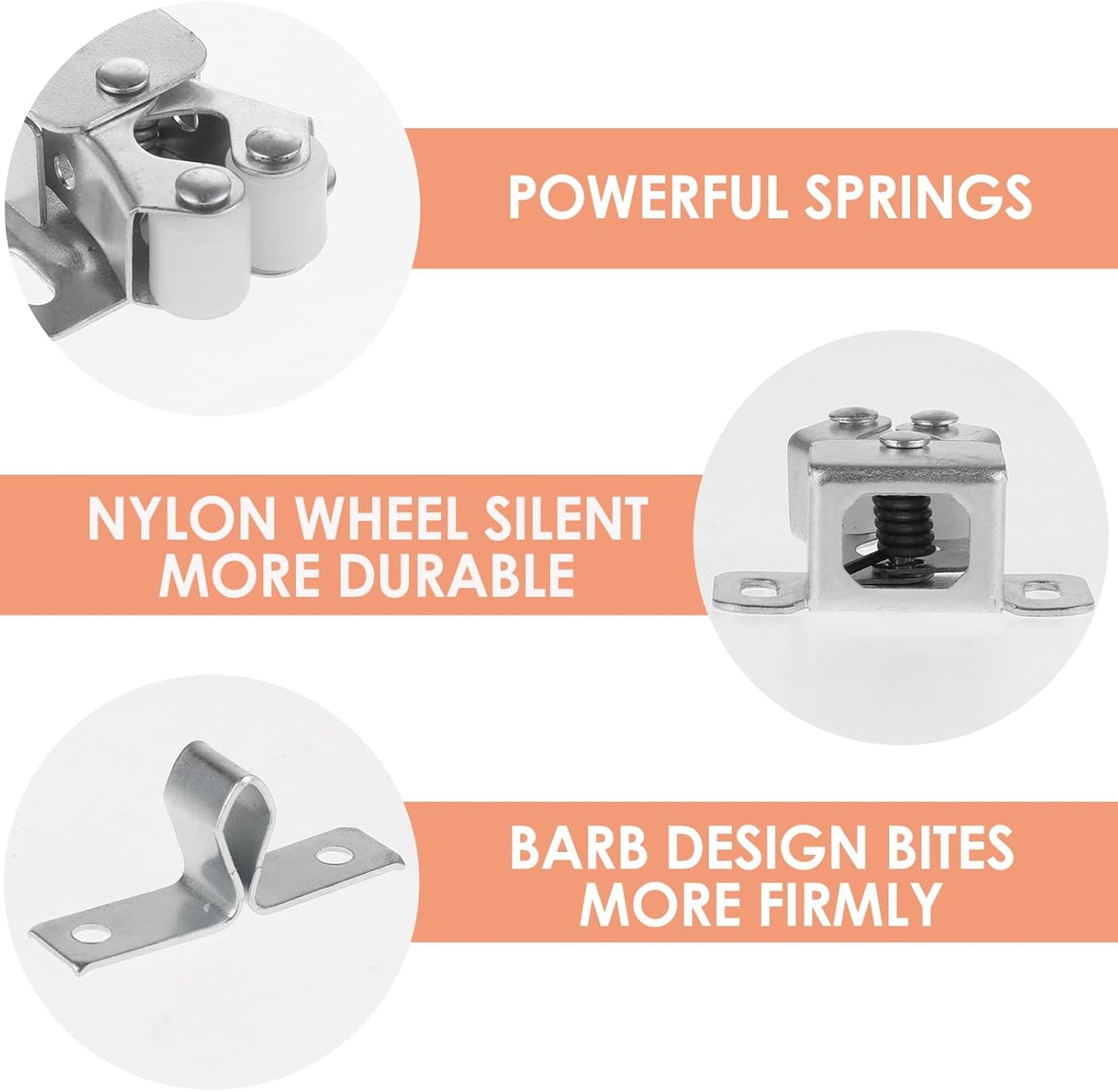 Petluno 6 pack double roller cabinet lock, roller catch hardware for cupboard kitchen cabinet door locks, V1259-DP01-A-1751