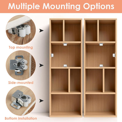 Petluno 6 pack double roller cabinet lock, roller catch hardware for cupboard kitchen cabinet door locks, V1259-DP01-A-1751
