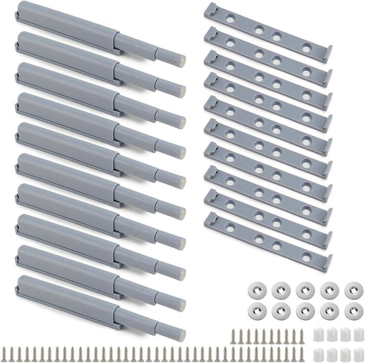 Petluno Pack of 10 push-to-open door openers, soft close door dampers for kitchen cabinet doors V1259-DP01-A-1752
