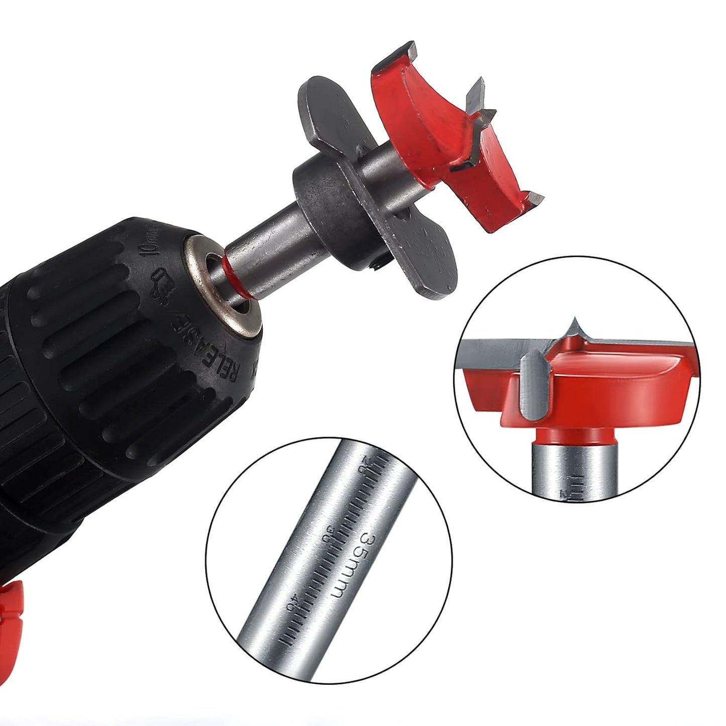35 mm hinge drill set with hinge hole and hinge template, drill guide, power drill accessory, for concealed V1259-DP01-A-1759