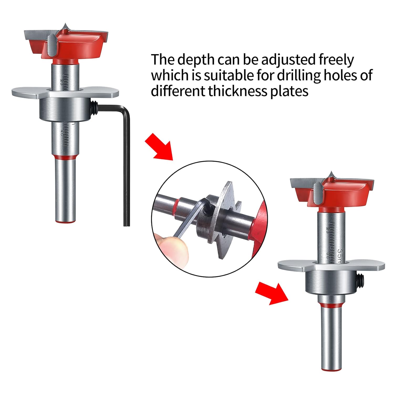 35 mm hinge drill set with hinge hole and hinge template, drill guide, power drill accessory, for concealed V1259-DP01-A-1759