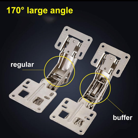 Spring-loaded hinge, 170 degrees, for kitchen cabinets, door hinges, large angle door hinges, angle stop, V1259-DP01-A-1760