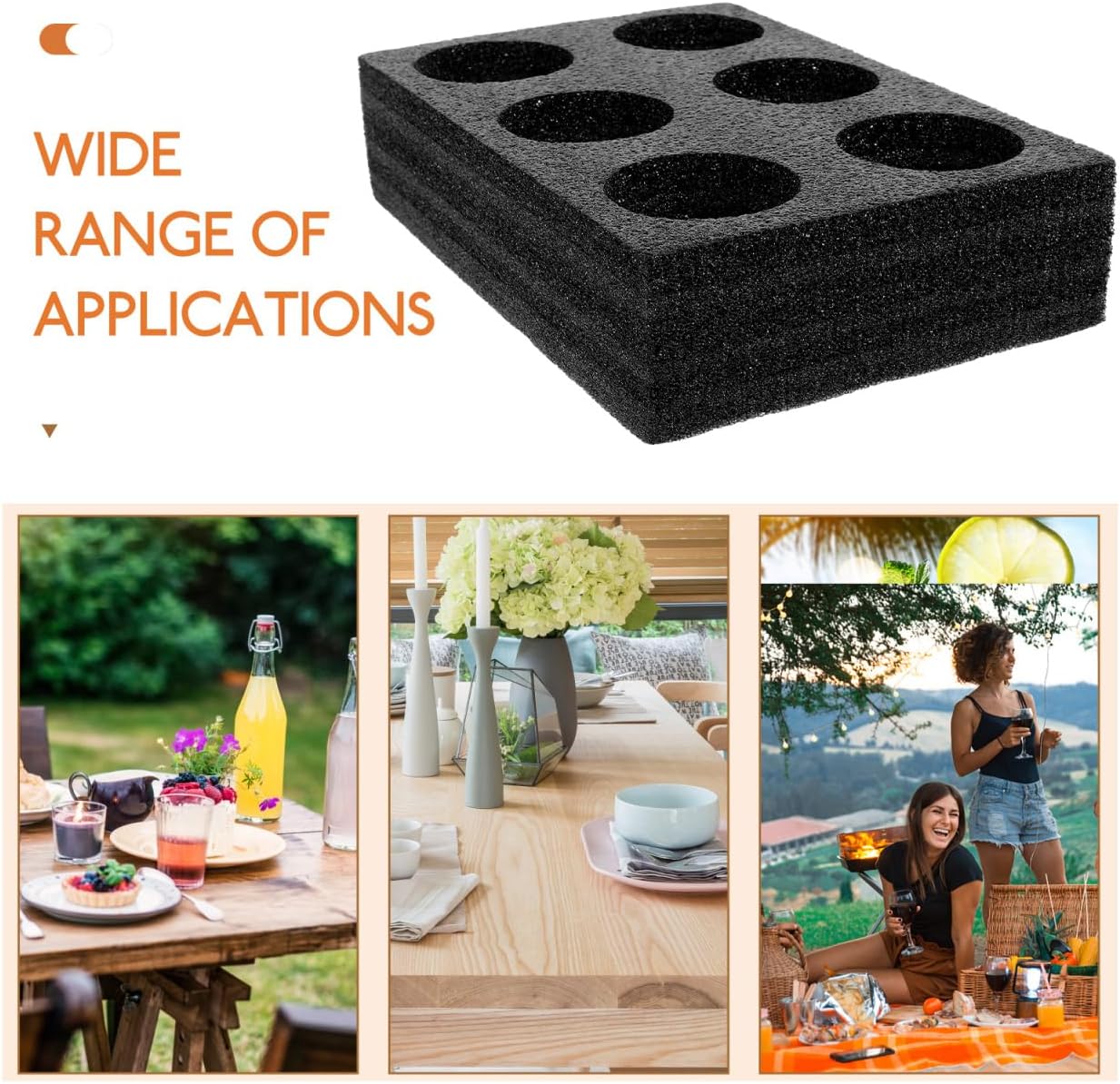 Petluno 6 Holes Takeout Beverage Cup Trays, Hot Cold Drinks Fixing Holders, Foam Coffee Carrier, Packing Tool V1259-DP01-A-1763