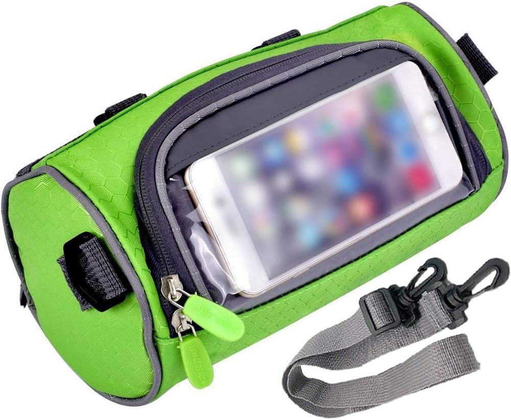 Waterproof Bicycle Handlebar Bag with Transparent Pouch and Adjustable Strap High-Capacity Cycling Front Pack V1259-DP01-A-1766