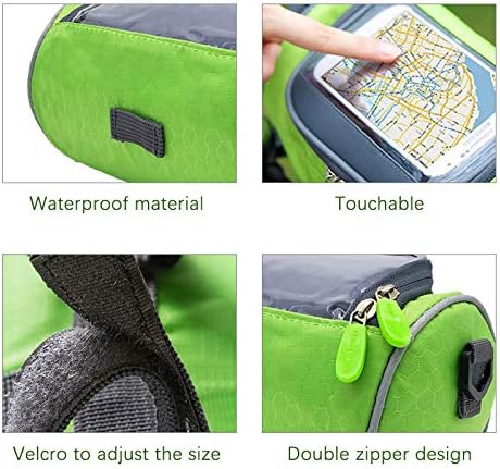 Waterproof Bicycle Handlebar Bag with Transparent Pouch and Adjustable Strap High-Capacity Cycling Front Pack V1259-DP01-A-1766
