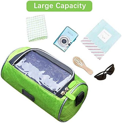 Waterproof Bicycle Handlebar Bag with Transparent Pouch and Adjustable Strap High-Capacity Cycling Front Pack V1259-DP01-A-1766