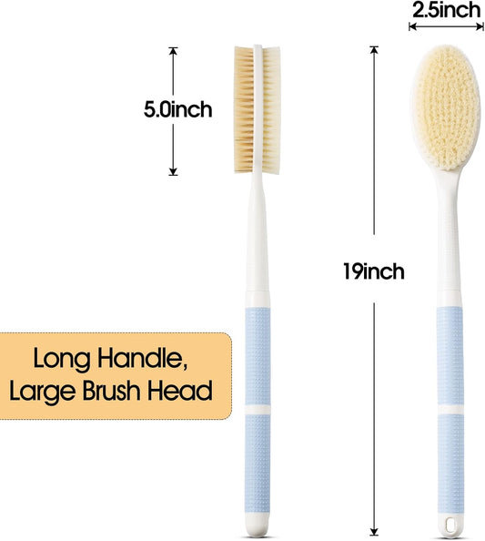 Back Scrubber Anti Slip for Shower with Detachable Brush Head,19" Shower Brush with Soft and Stiff V1259-DP01-A-1771
