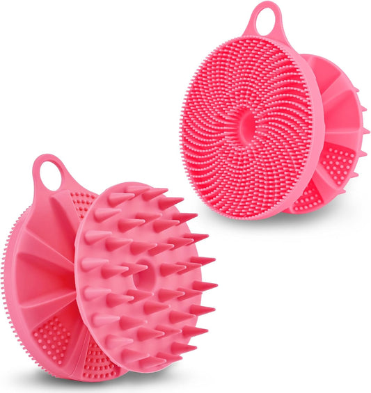 2-in-1 Silicone Body Scrubber and Scalp Massager Shampoo Brush, Food-Grade Soft Material, More Hygienic, V1259-DP01-A-1775