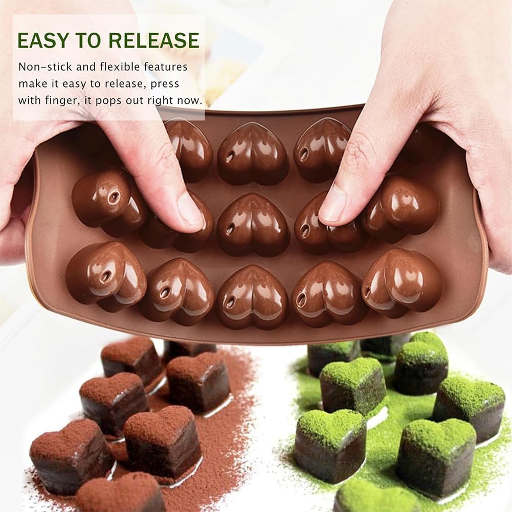 6 PCS Silicone Chocolate Mould Different Shapes Melts Moulds Silicone Baking Mold Non-Stick Moulds Gift for V1259-DP01-A-1778