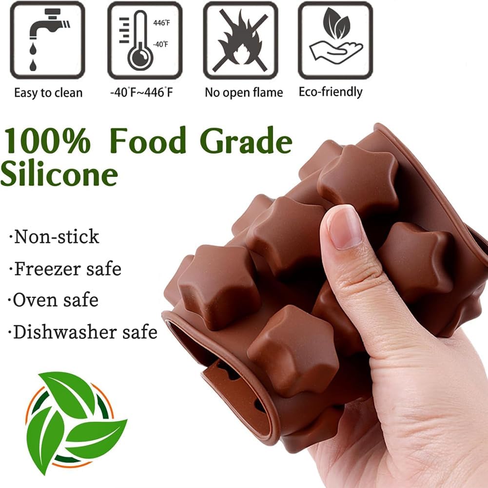 6 PCS Silicone Chocolate Mould Different Shapes Melts Moulds Silicone Baking Mold Non-Stick Moulds Gift for V1259-DP01-A-1778
