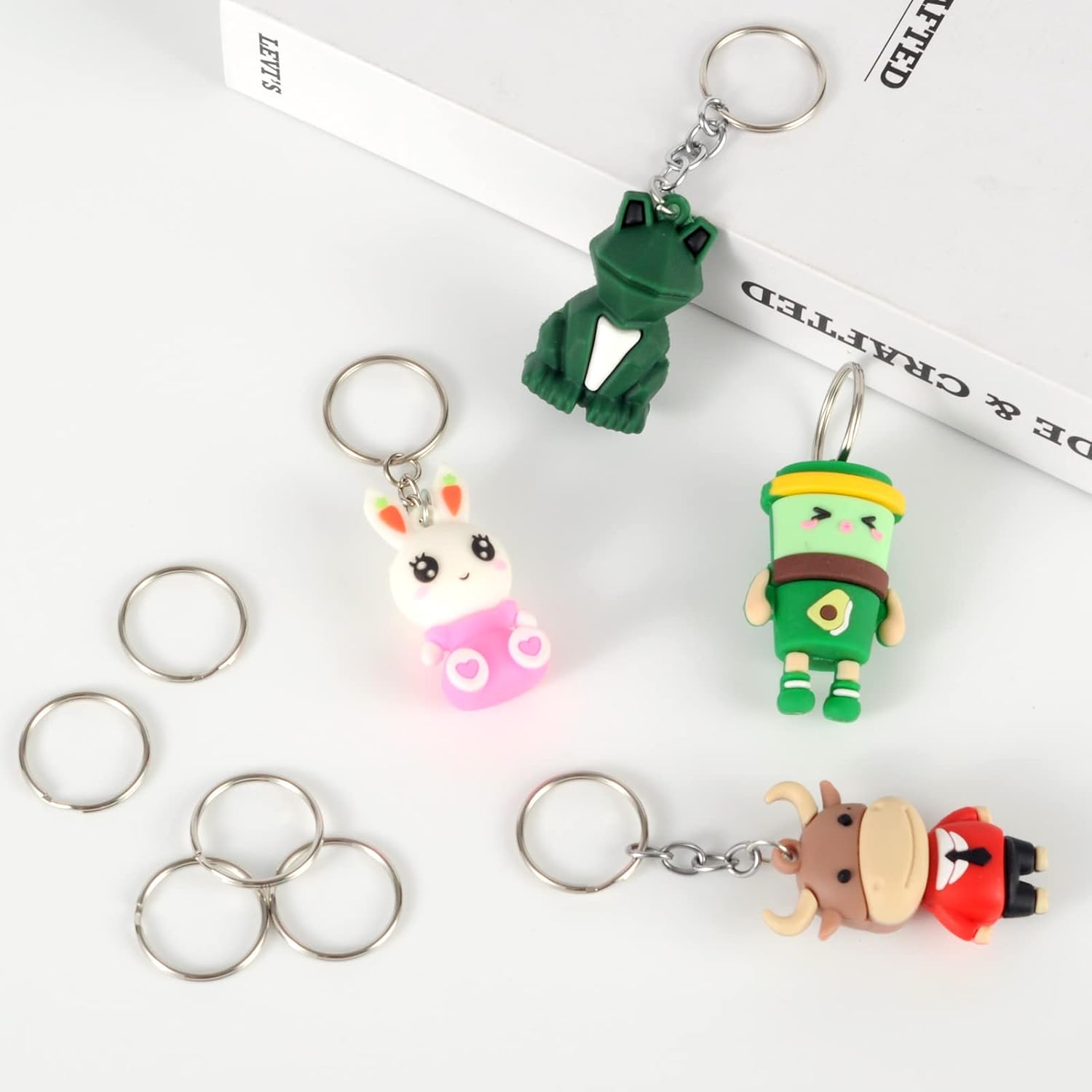 200PCS Key Rings, Split Bulk Keyrings for Keychain and Crafts (25mm) V1259-DP01-A-1785