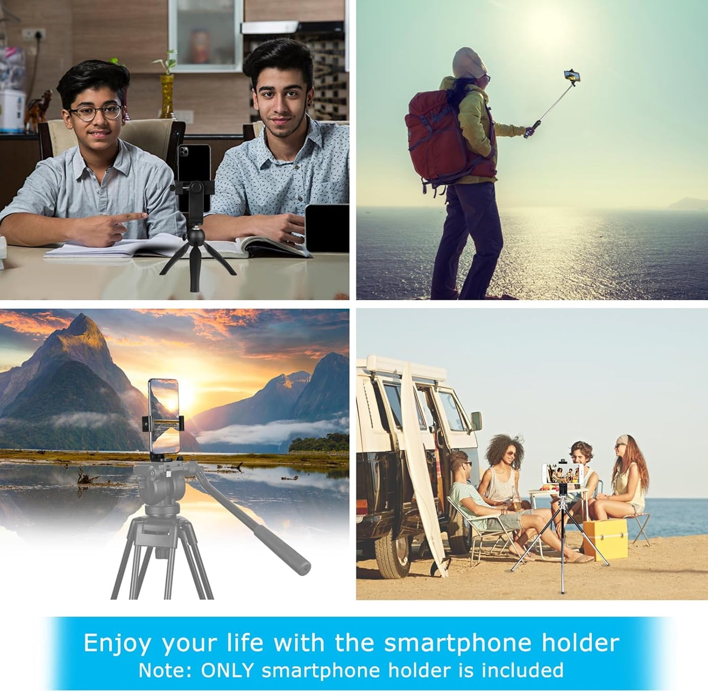 Premium Smartphone Holder/Vertical and Horizontal Tripod Mount Adapter Rotatable Bracket with 1/4 inch V1259-DP01-A-1787