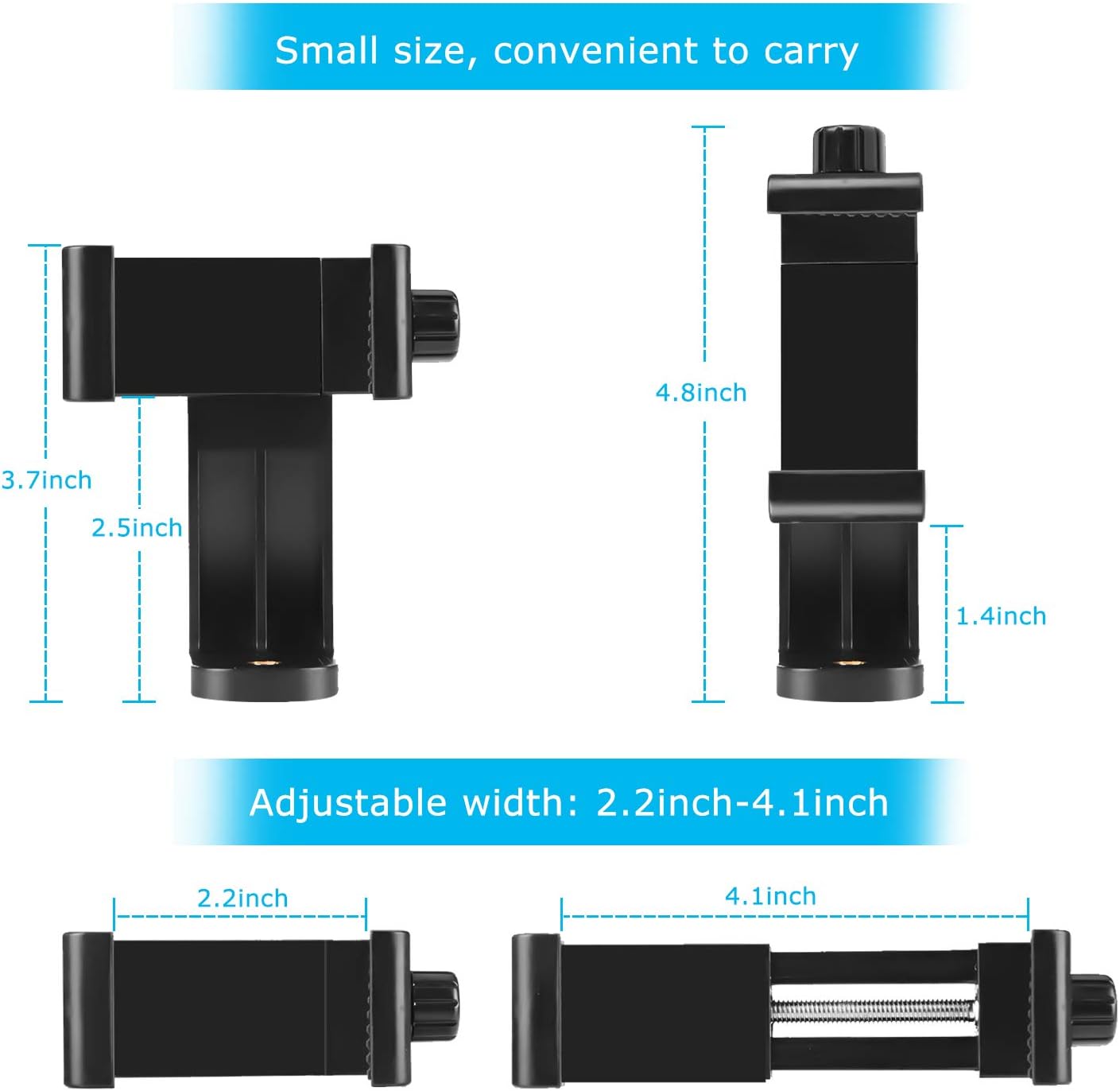 Premium Smartphone Holder/Vertical and Horizontal Tripod Mount Adapter Rotatable Bracket with 1/4 inch V1259-DP01-A-1787