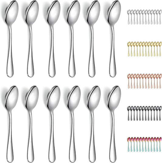 Teaspoons 12 Pieces 14cm, Stainless Steel Tea Spoon Coffee Spoons Dessert Spoons, Cutlery for Tea, Coffee, V1259-DP01-A-1789