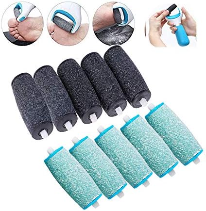 5 Extra Coarse & 5 Regular Coarse Refill Rollers, Professional Replacement Roller Heads Compatible With Amope V1259-DP01-A-1792