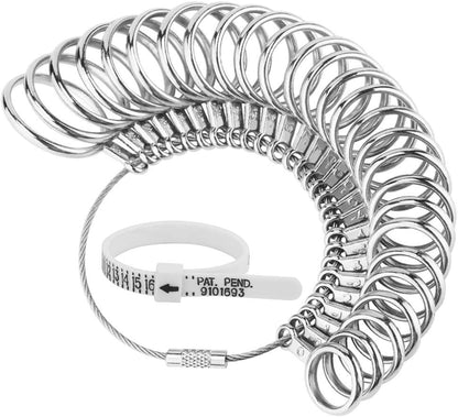27PCS Premium Ring Sizer Measuring Tool Set, Metal Measurement Tool, Sizing Kit, Jewelry Finger Size V1259-DP01-A-1795