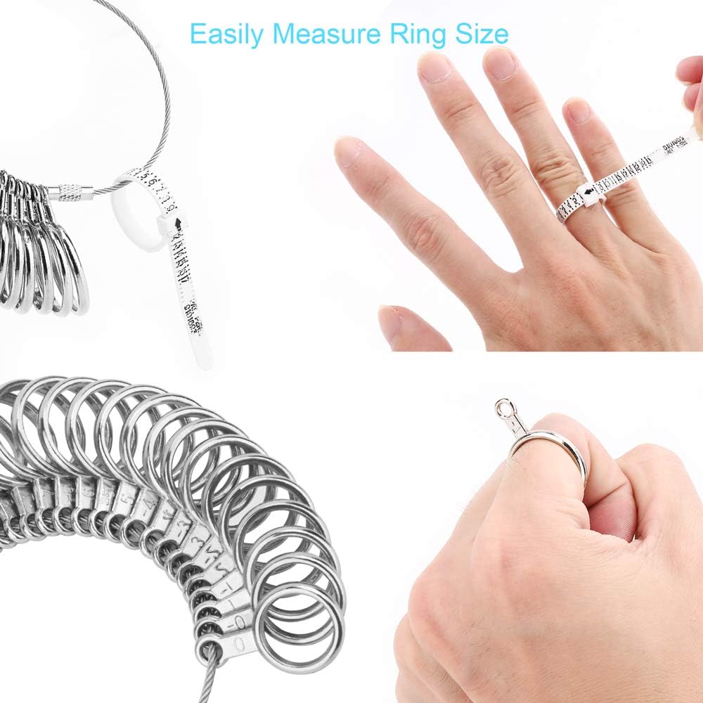 27PCS Premium Ring Sizer Measuring Tool Set, Metal Measurement Tool, Sizing Kit, Jewelry Finger Size V1259-DP01-A-1795