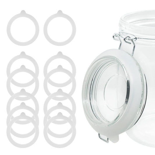 12 Pieces Rubber Seals Rings for Glass Jars, Airtight Silicone Replacement Gasket, Leakproof Silicone Gasket V1259-DP01-A-1796