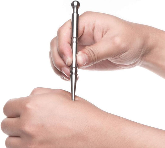 Stainless Steel Deep Tissue Massage Tool-Manual Acupuncture Pen-Trigger Point Massage Relief Pain Therapy V1259-DP01-A-1801