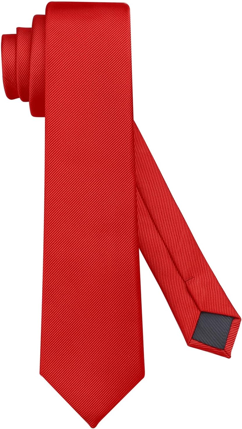 Men's Ties Solid Pure Color 2.35" (6CM) Plain Slim Necktie Skinny Ties For Men V1259-DP01-A-1807