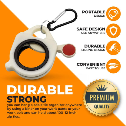 pugdodo Zip TIE Organizer (2PCS)-Light Plastic Cable tie Holder Without Unnecessary Waste and Simple V1259-DP01-A-1808